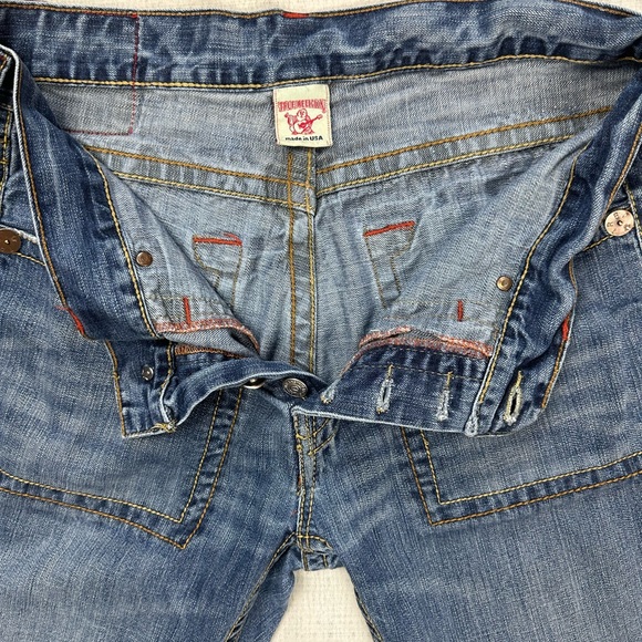 True Religion Tony Big T Blue Jeans Boot Cut Men 36x33 Made in USA - Picture 4 of 5